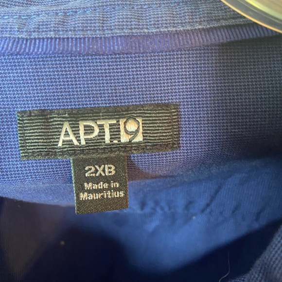 Apt 9 2XB blue mens longsleeve button down Shirt big & tall adjustable sleeves - Picture 7 of 8